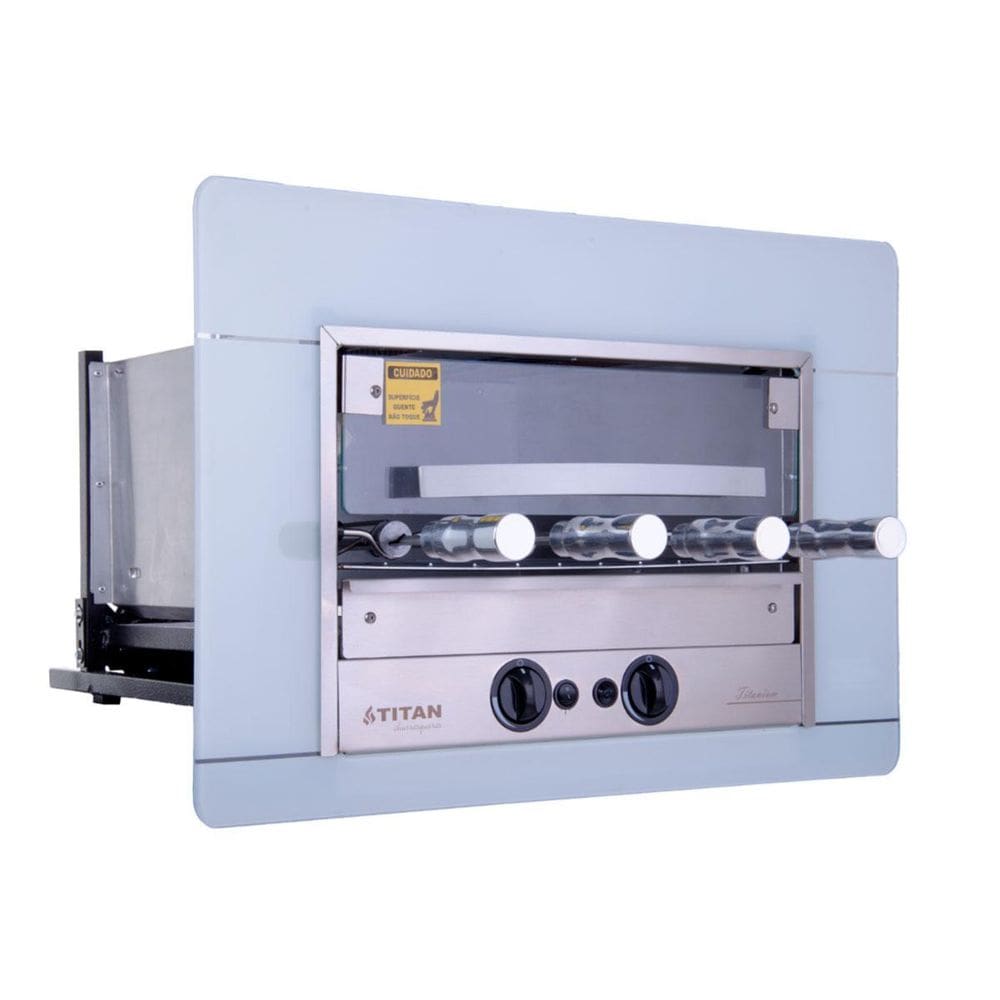 Churrasqueira A Gás Natural Embutir 4 Espetos Rotativos 127V