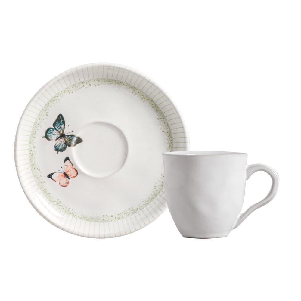 Conjunto com 6 Xícaras De Café com 6 Pires Bio Refúgio