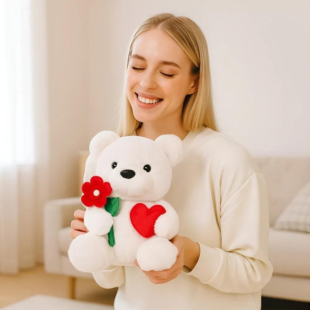 Urso Ursinho De Pelucia Lovezinho Presente Namorada Marfim