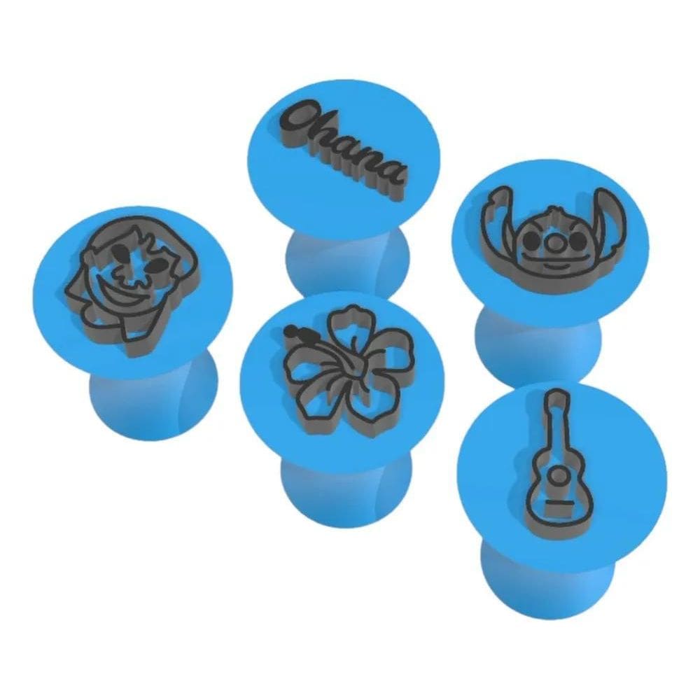 Kit 5 Carimbo Marcador Brigadeiro Stitch Lilo Desenho Surf