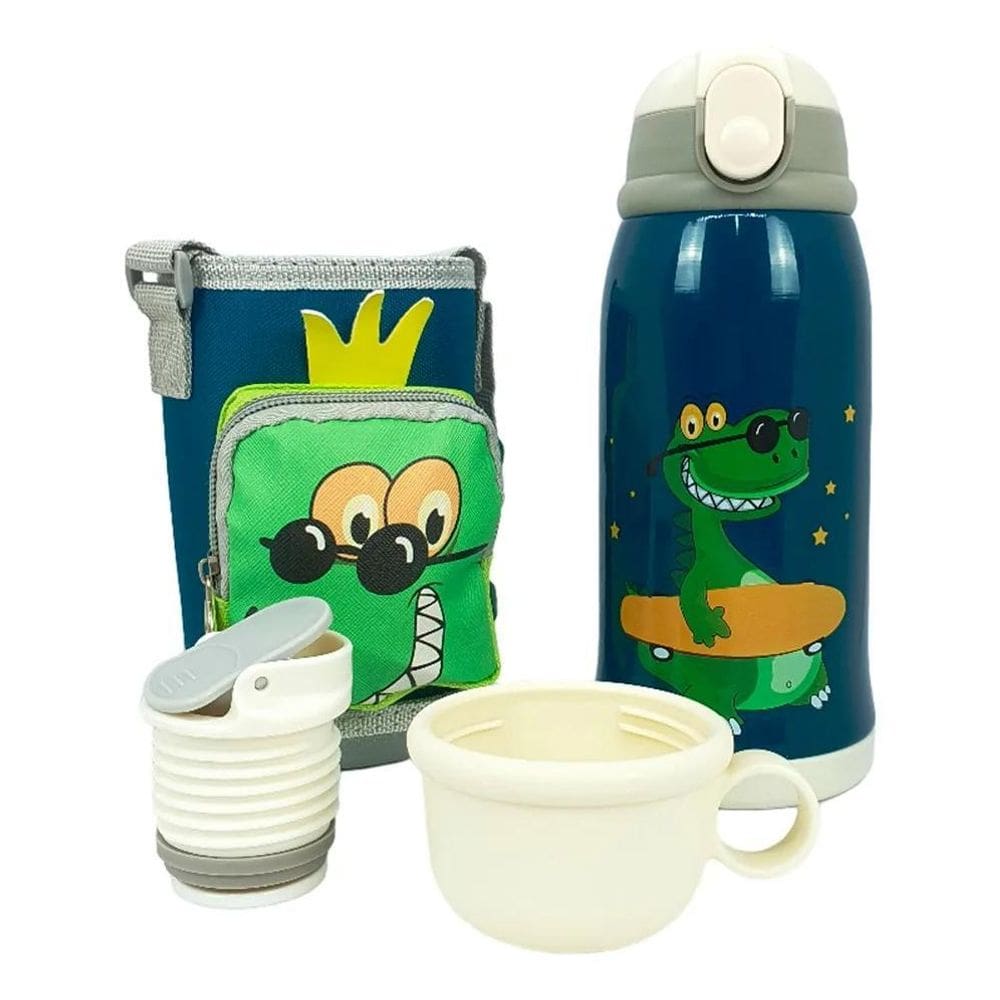 Garrafa Térmica Infantil Bebe Inox 550Ml 2Em1 +Suporte