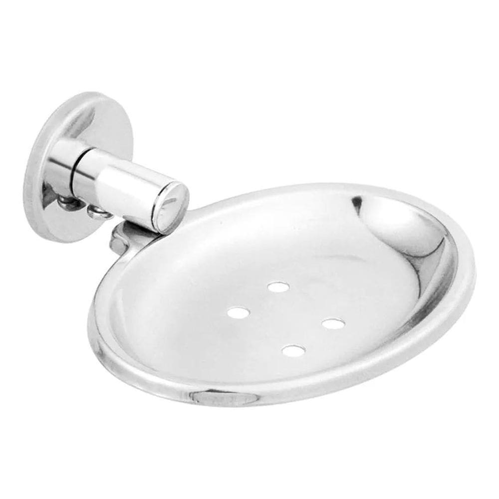 10X Saboneteira De Parede Aço Inox Porta Sabonete Cor Prate