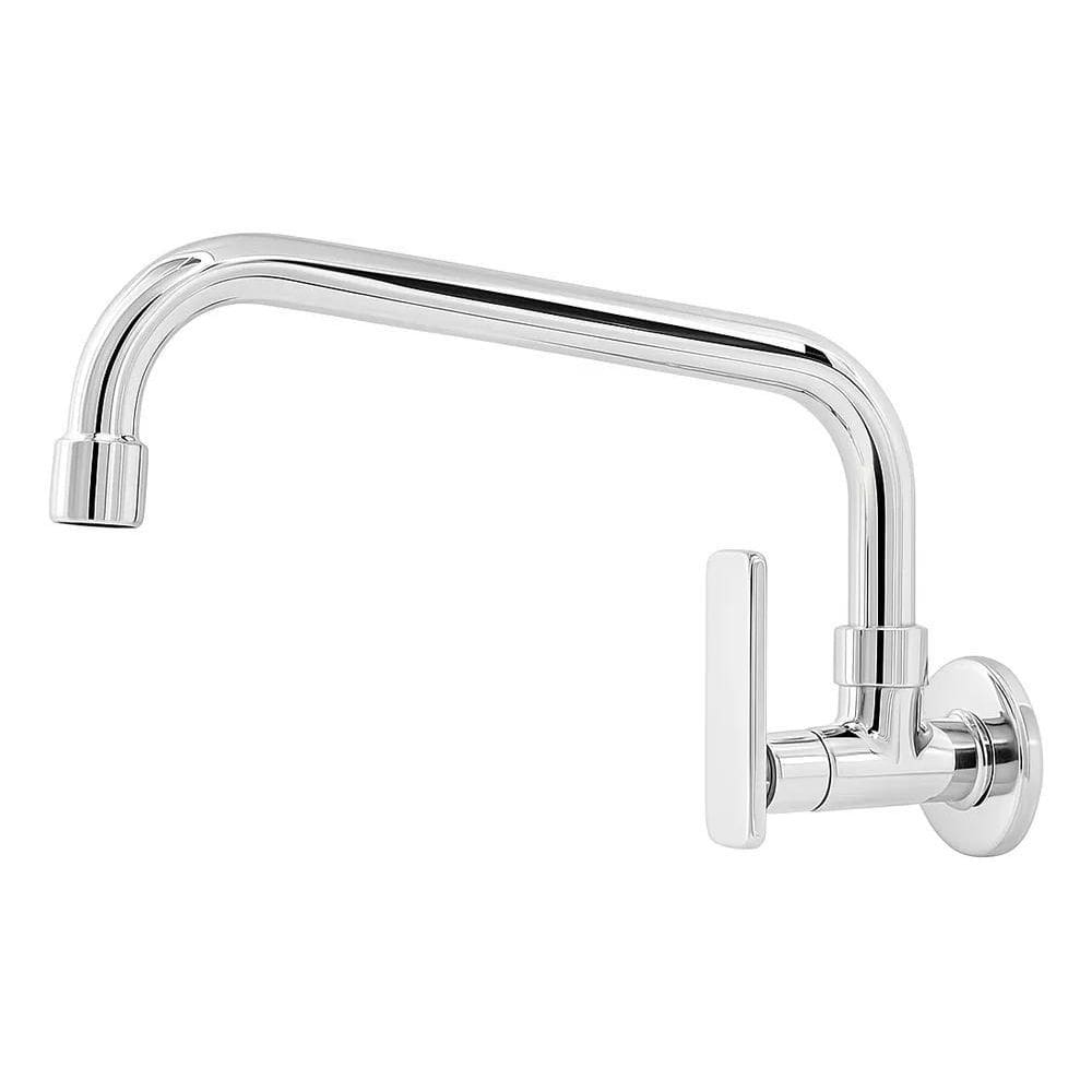 Torneira Br Shopper Cozinha Reta Baixa Metal Inox Parede Aca