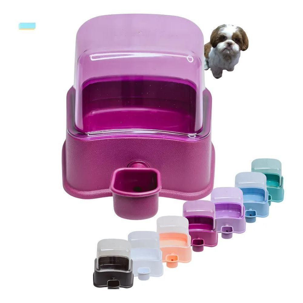 Bebedouro Cachorro Shitzu S/ Molhar Os Pelos Automá Vinho