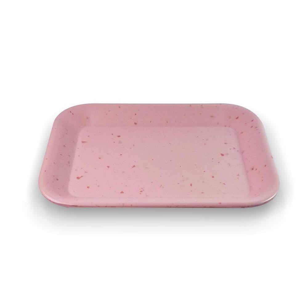 Travessa Retangular Linha Orgânica - Rosa 20,5Cm - Ad