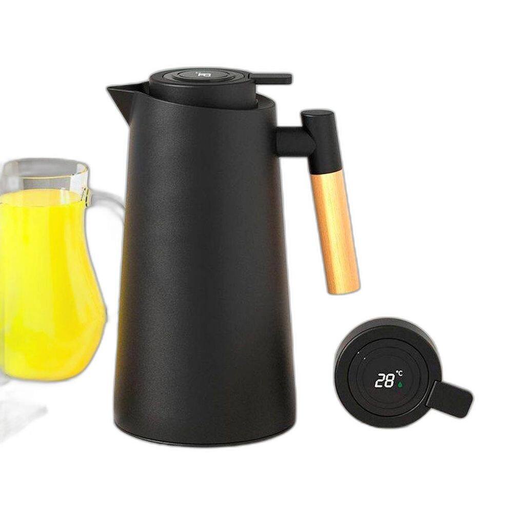 Garrafa Térmica Preta 1L Com Led Perfeita Manter Café Quente