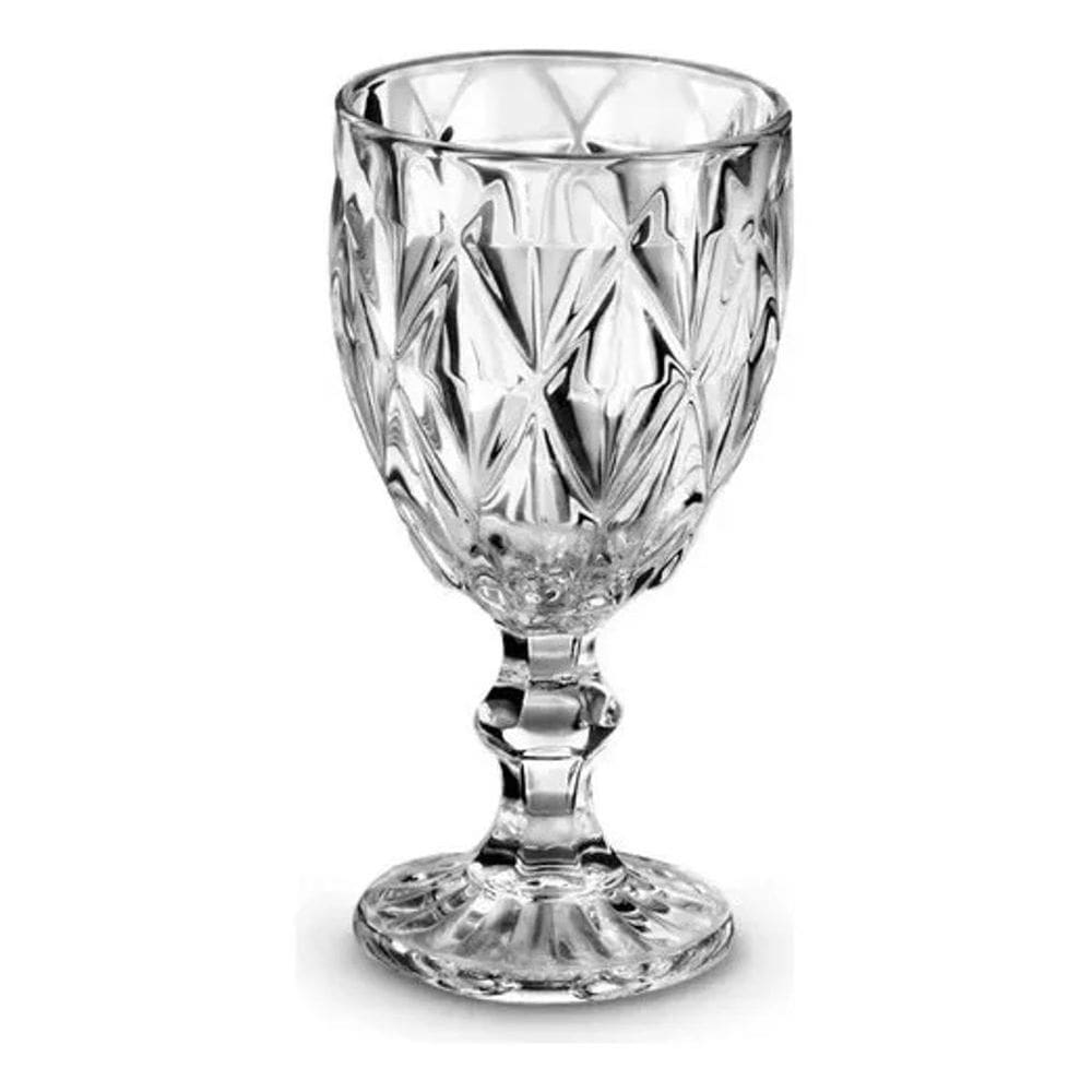 Jogo De Taças Diamond Vidro Taça De Vinho 340 Ml 6 Pçs