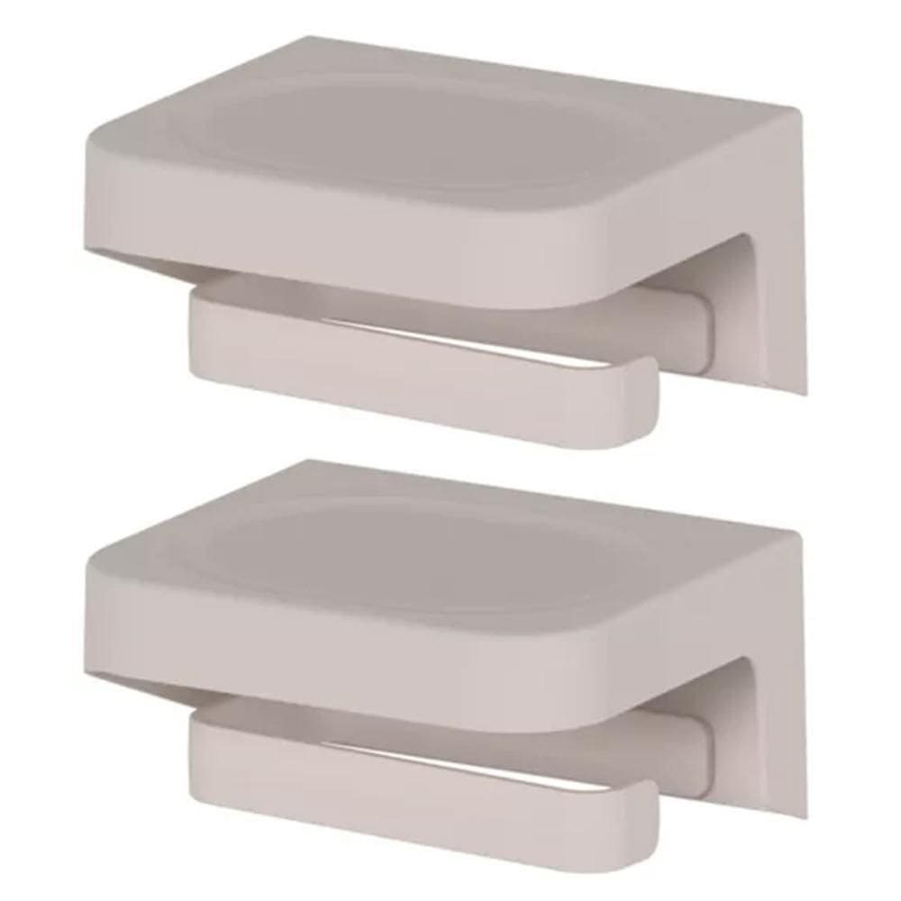 2X Porta Papel Higiênico De Parede Banheiro Ou Bege