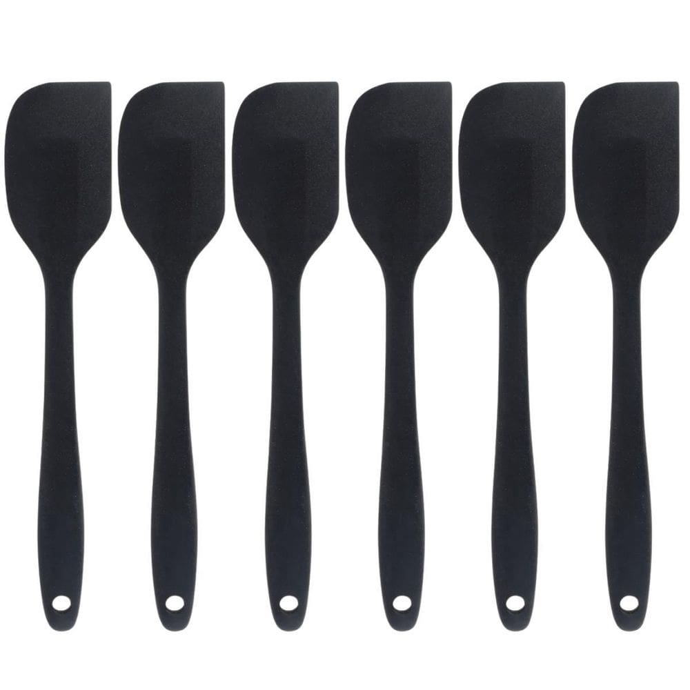 Espatula De Silicone Preta Grande Kit 06 Un
