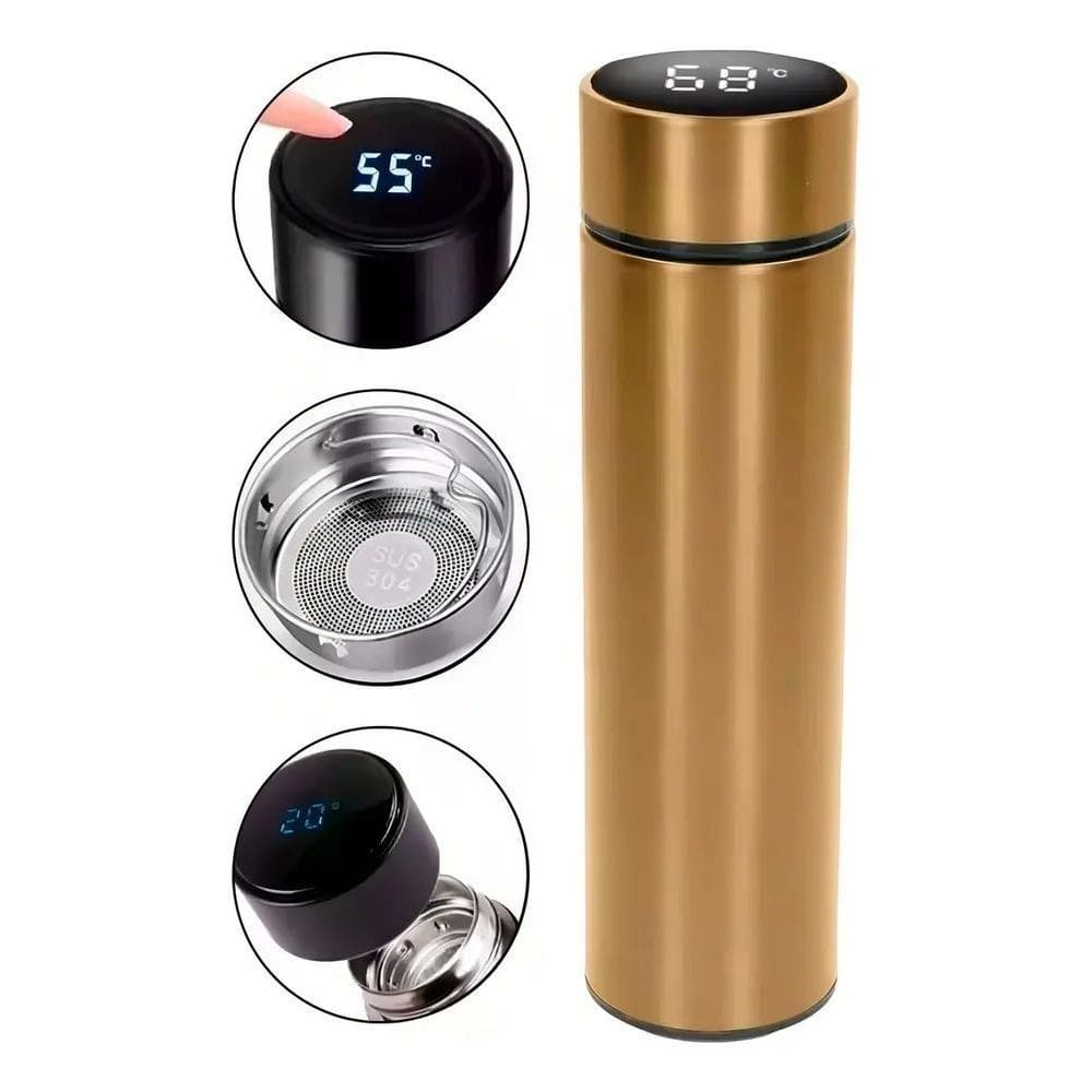 10X Garrafa Térmica De Aguá Café Inox Com Termômetro Digita