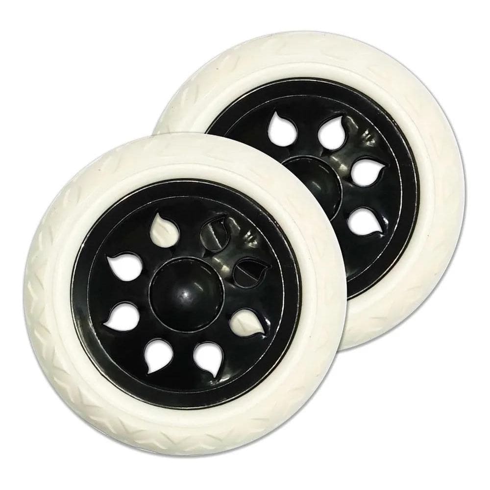 2X Kit 2 Rodas Para Carrinho De Compras Feira Maleiro Mercad