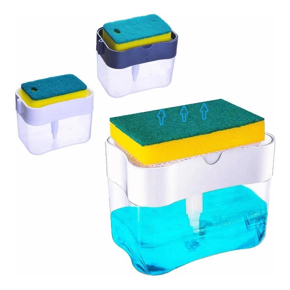 Dispenser Detergente 2X1 Suporte Porta Bucha Esponja Sabão
