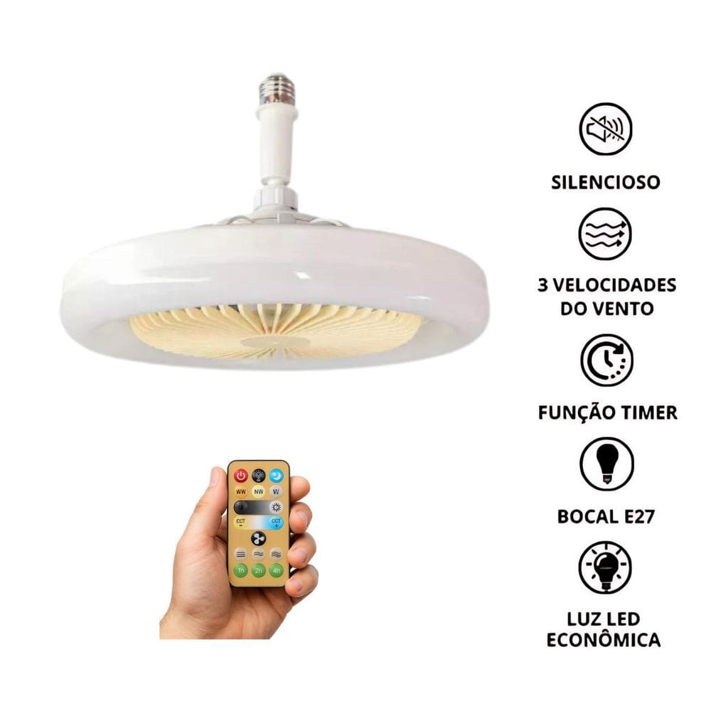 Lâmpada E Ventilador Led E27 30W, Potente E Econômico