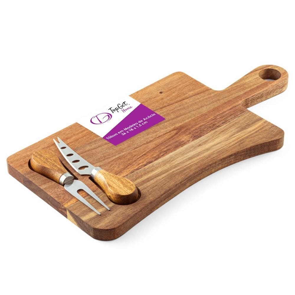 Tábua Queijos Utensílios 36X18Cm Bronx I Topget - Natural