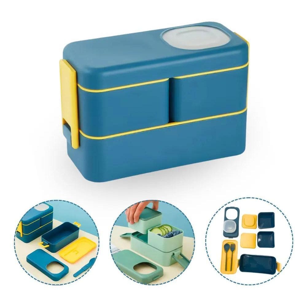 3X Marmita Plastico Divisórias 4 Potes Hermetica Fit Microon