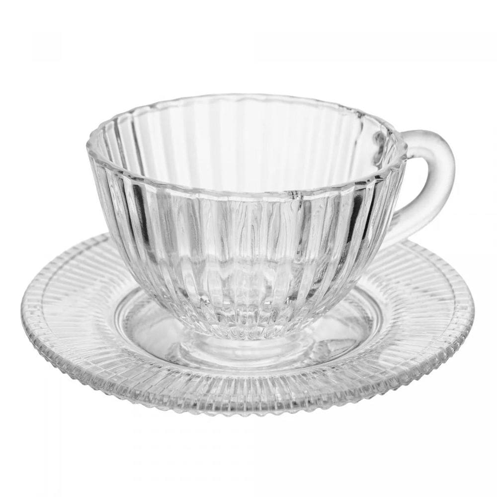 Xicara De Café Chá Com Pires 180Ml Renaissance Cristal Lyor