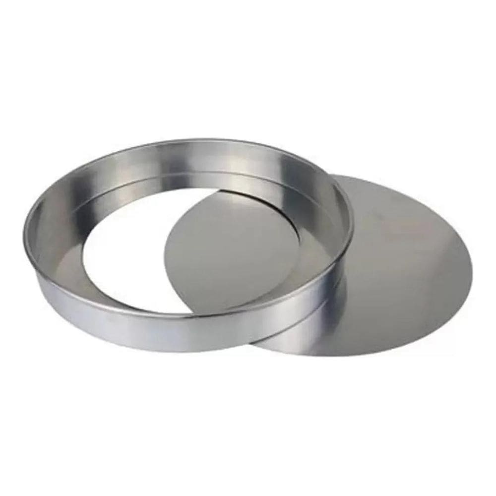 Forma De Torta 20 X 5 Cm Fundo Removível Cor Cinza