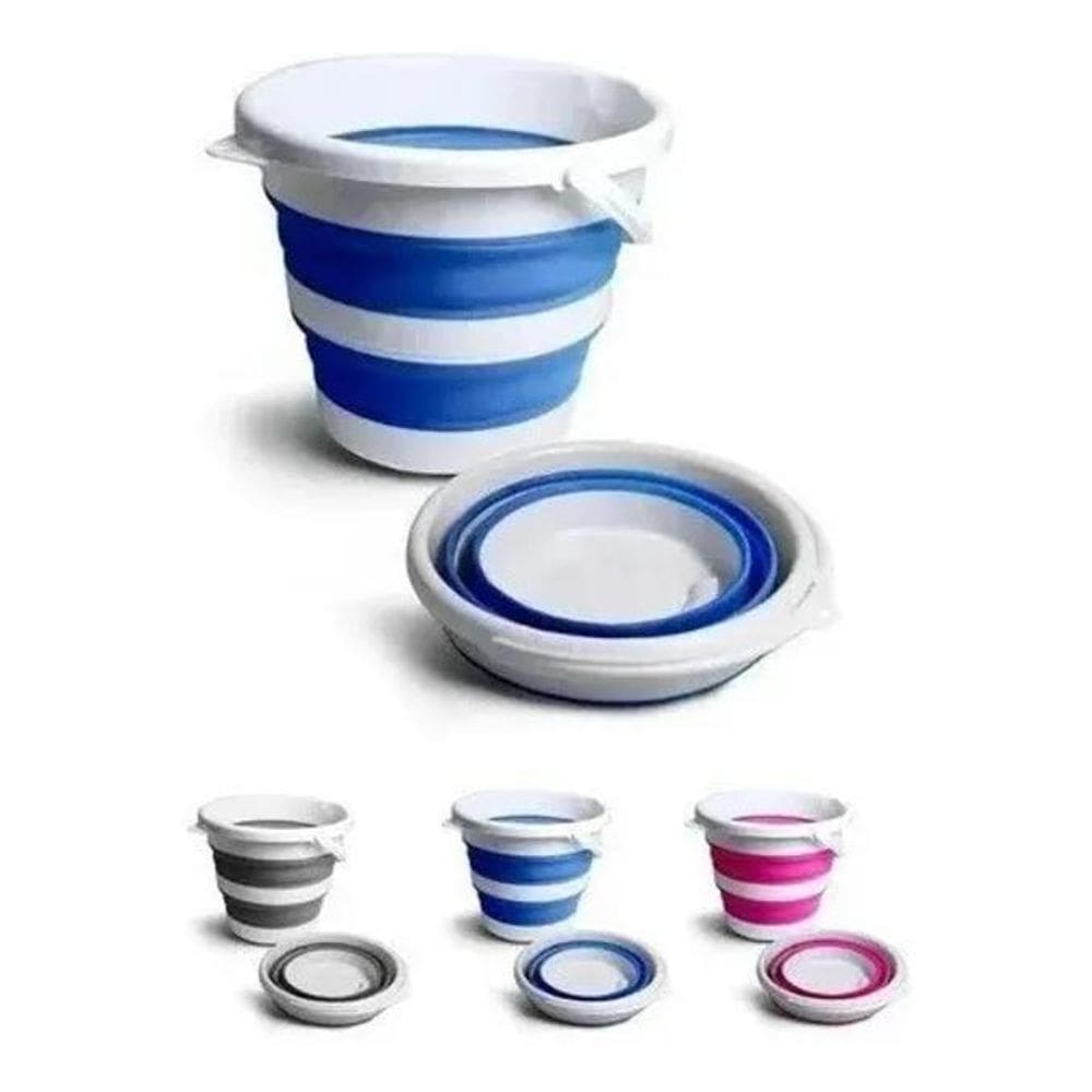 2X Balde Nobre Retrátil Azul 10 L