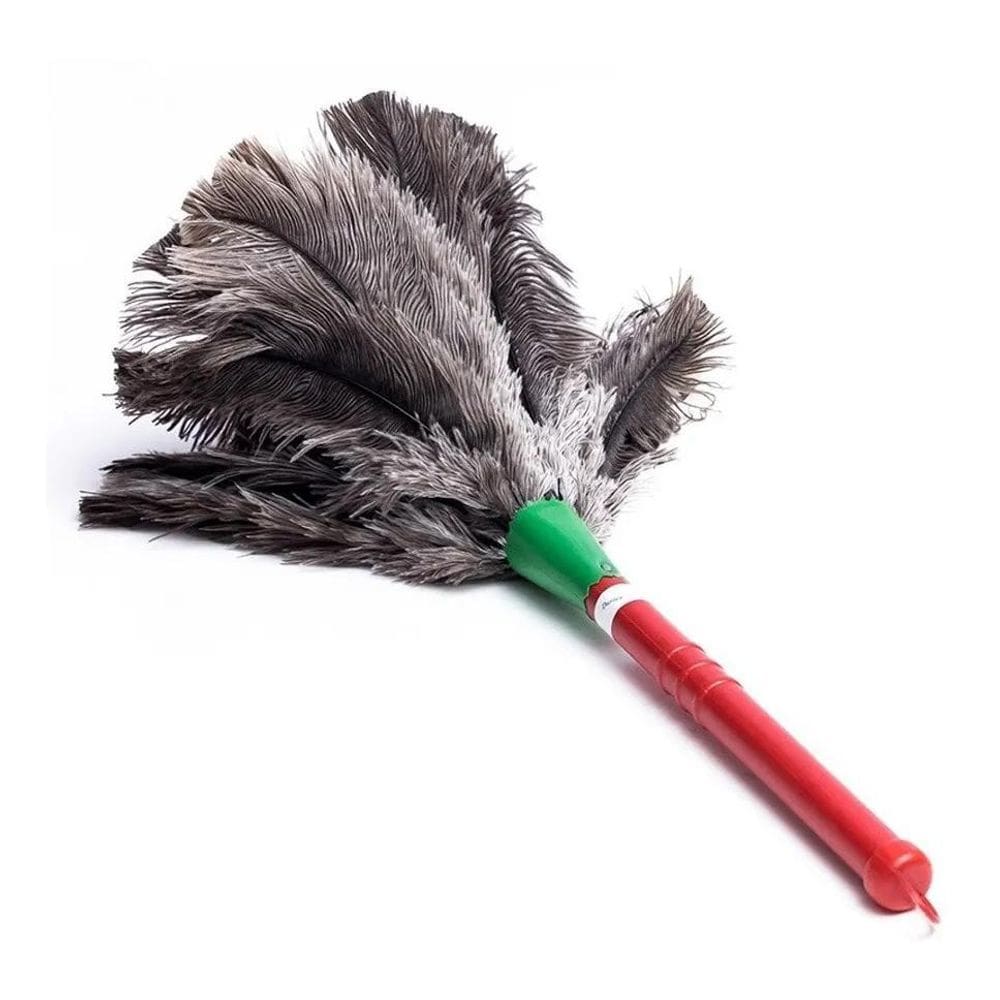 Espanador De Pó 40Cm Pena De Avestruz Limpa Poeira