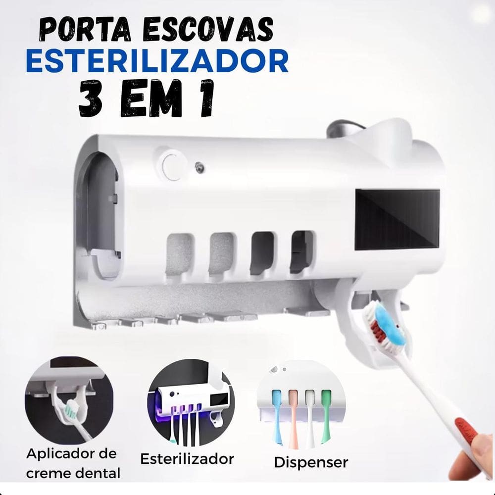 Suporte Moderno Para Escovas De Dentes Com Esterilização Uv