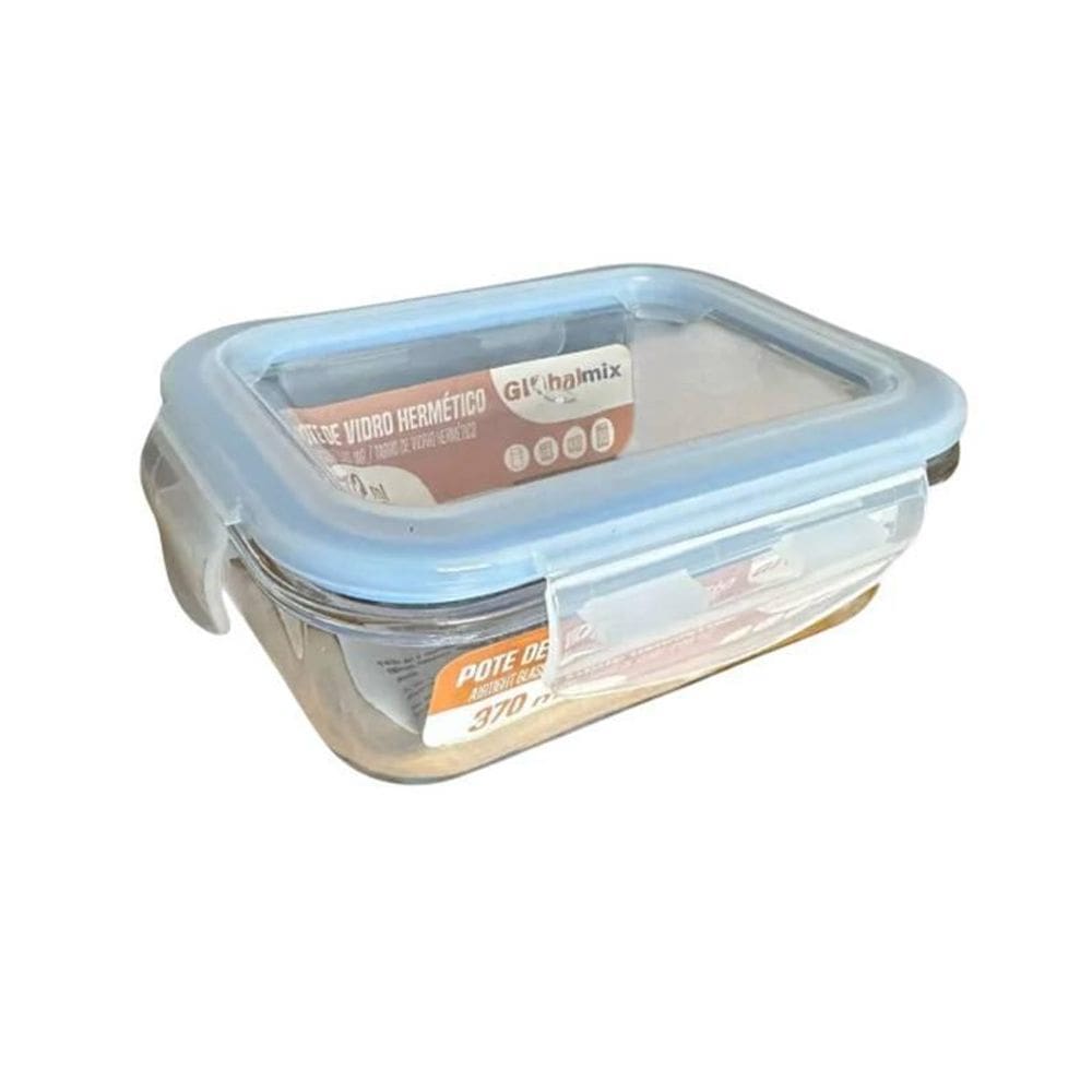 Kit 10 Pote De Vidro Retangular 370Ml Hermético Livre De Bpa