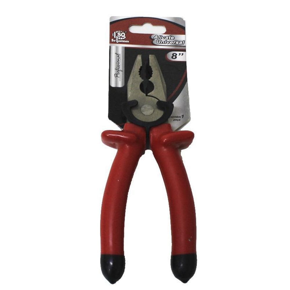 Alicate 8 Polegadas 20Cm Emborrachado Vermelho Safari Sq2836