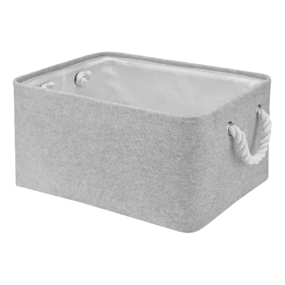 Caixa Cesto Organizador De Tecido Linho Dobrável 42X32X20 Cm