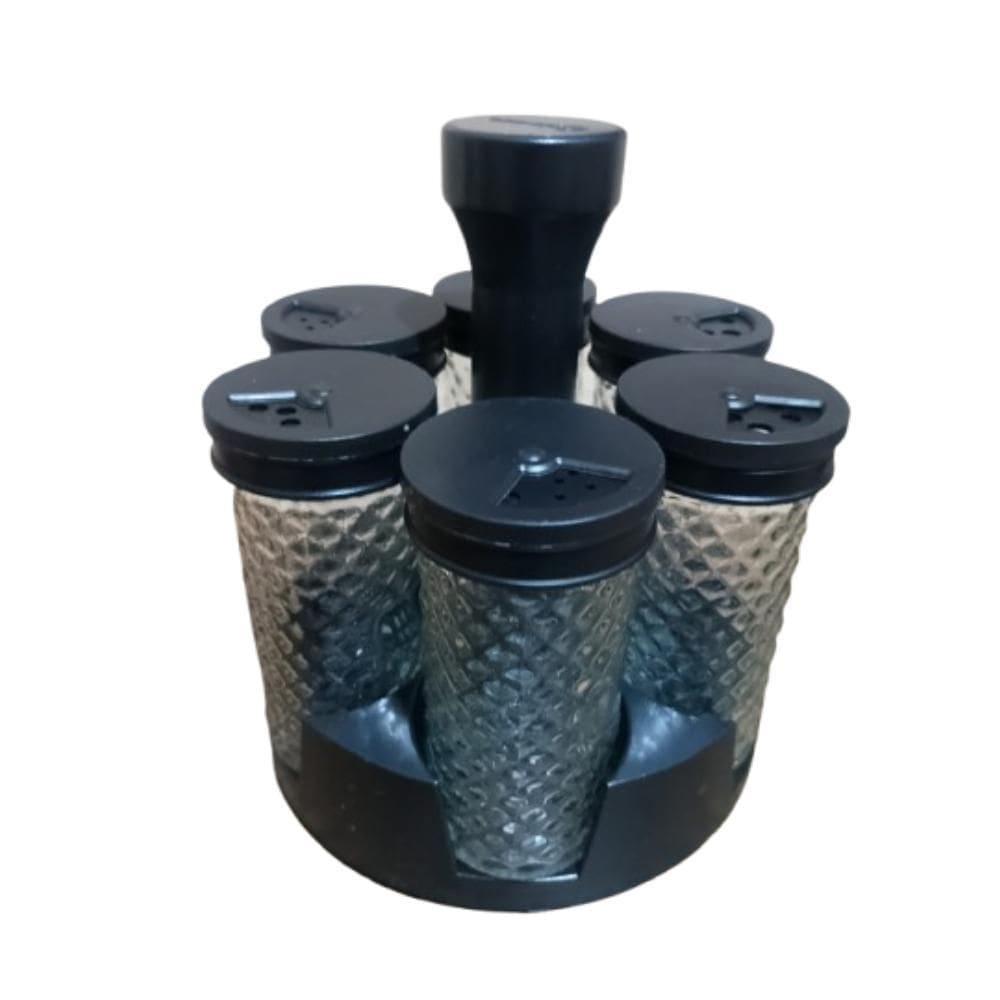 Porta Tempero Mesa Saleiro Condimentos Giratória 6 Potes