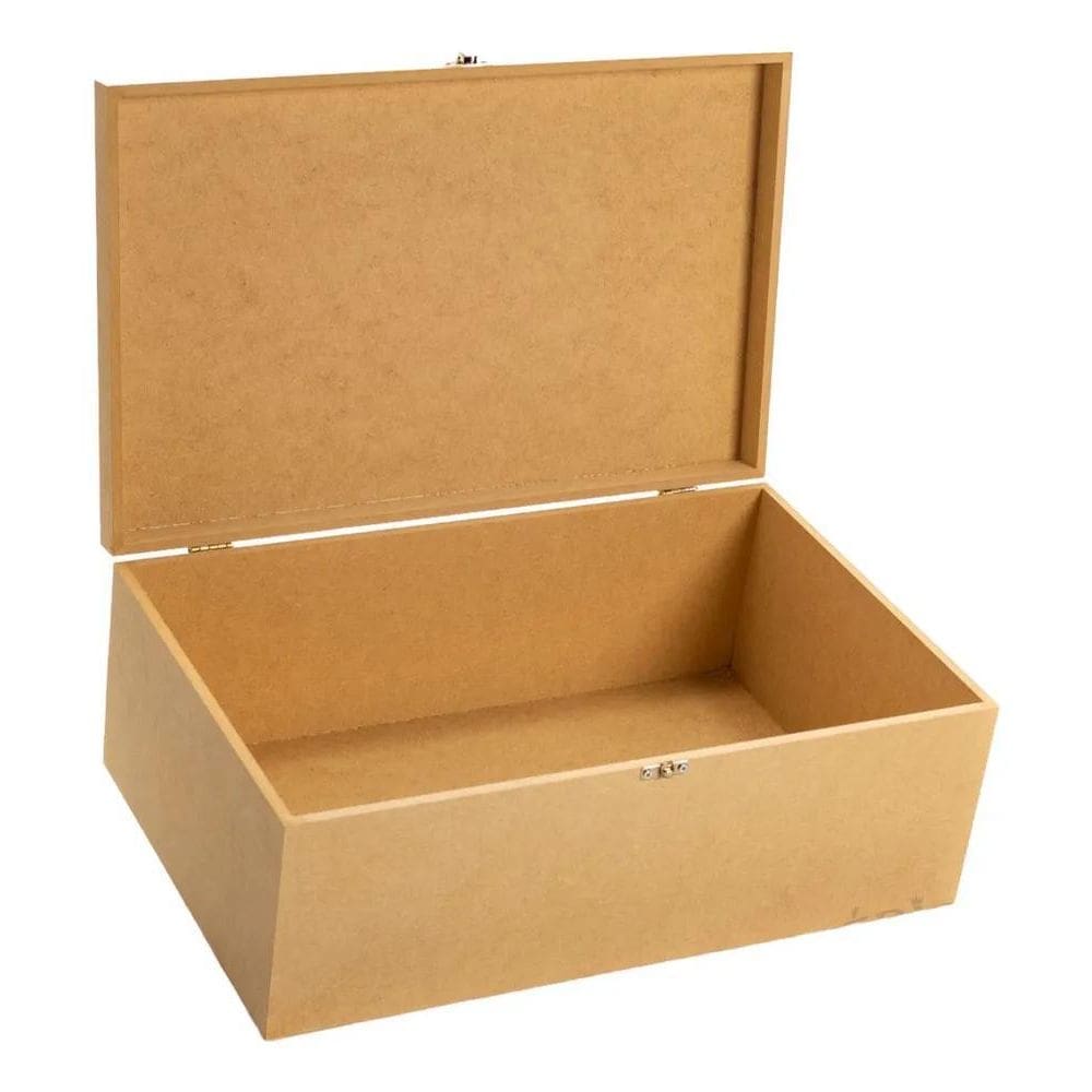 Caixa Organizadora Com Fecho E Dobradiças 30X20X10 Em Mdf