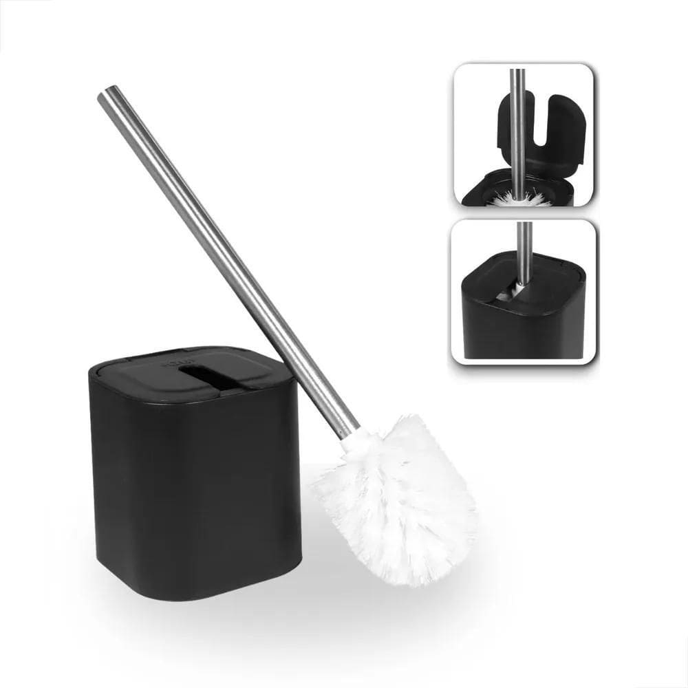 2X Escova Sanitária Com Suporte Higiênico Dual Preto Escova