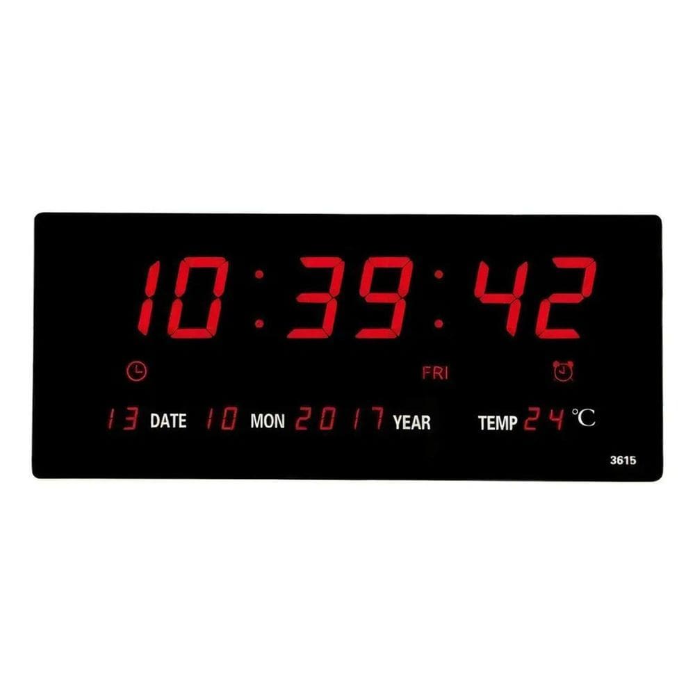 2X Relógio Parede Led Digital Grande Calendário Temperatura