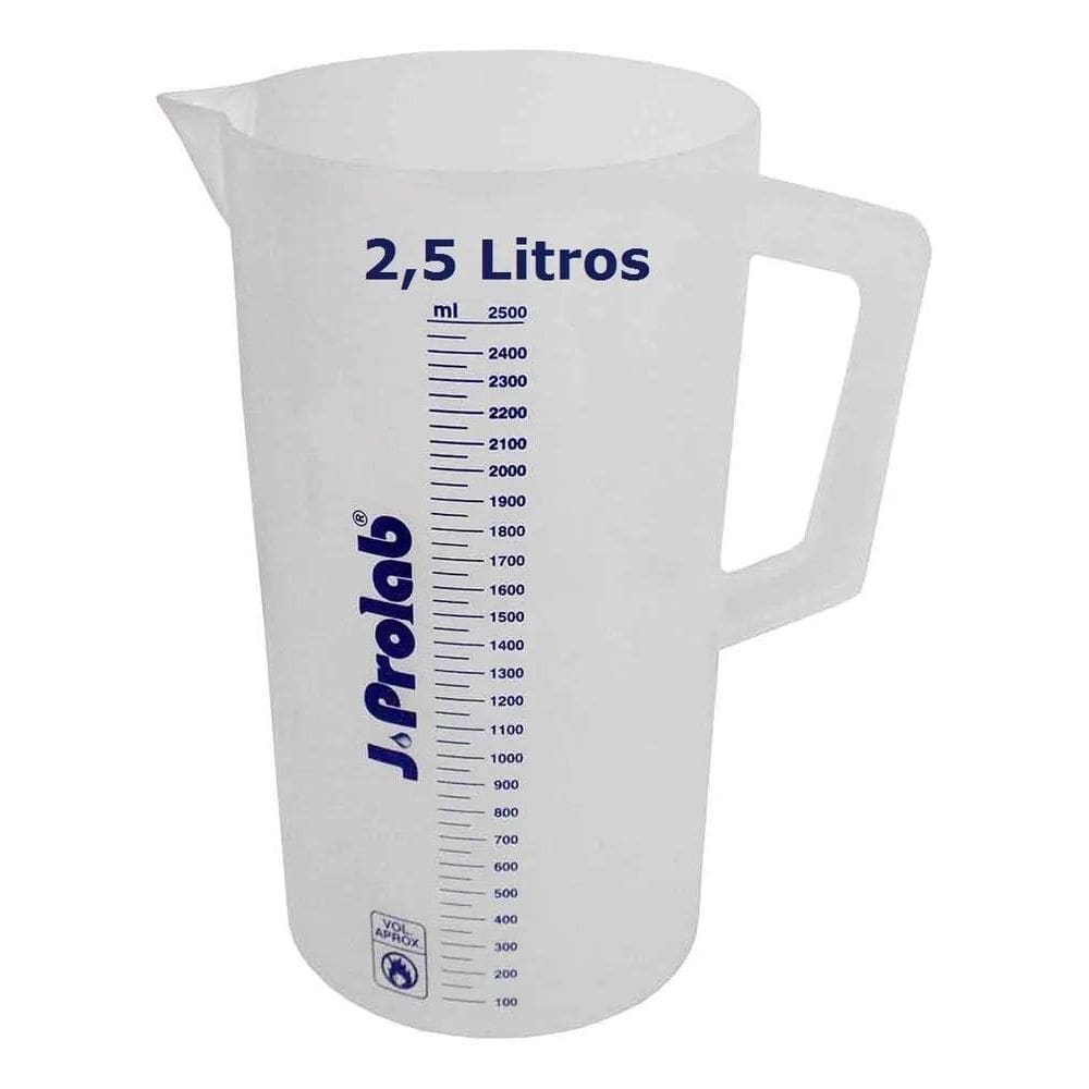 Copo Dosador Medidor 2,5 Litros Jarra Alça Plástico Graduado