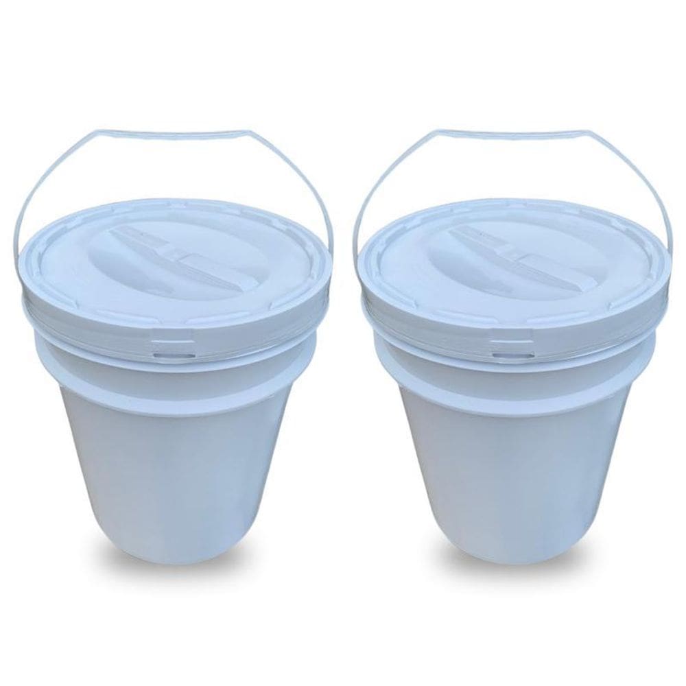 Balde Para Esmalte 20L E Tampa Rosca - Kit 2 Pçs