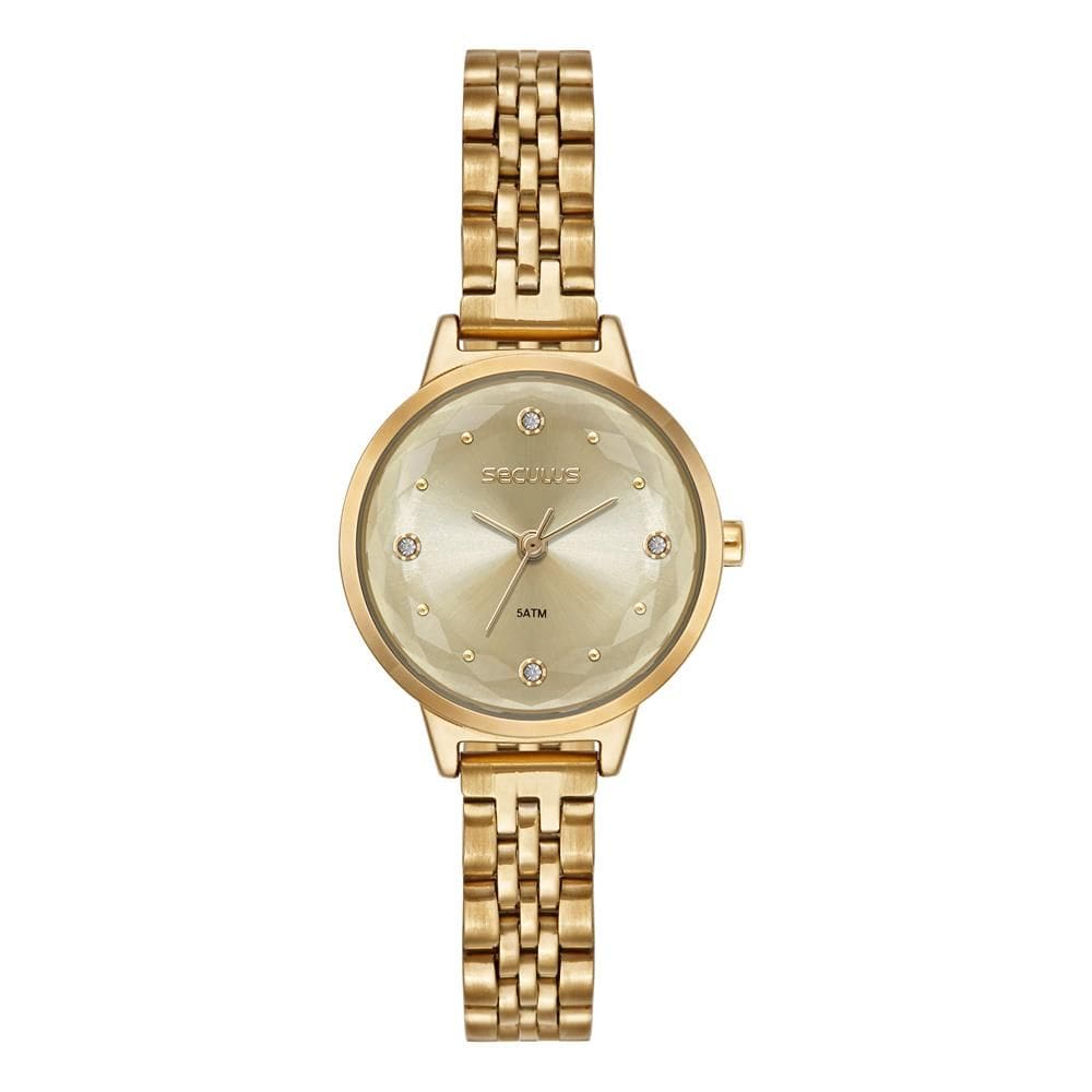 Relógio Seculus Feminino Ref: 77354lpsvds2 Fashion Dourado