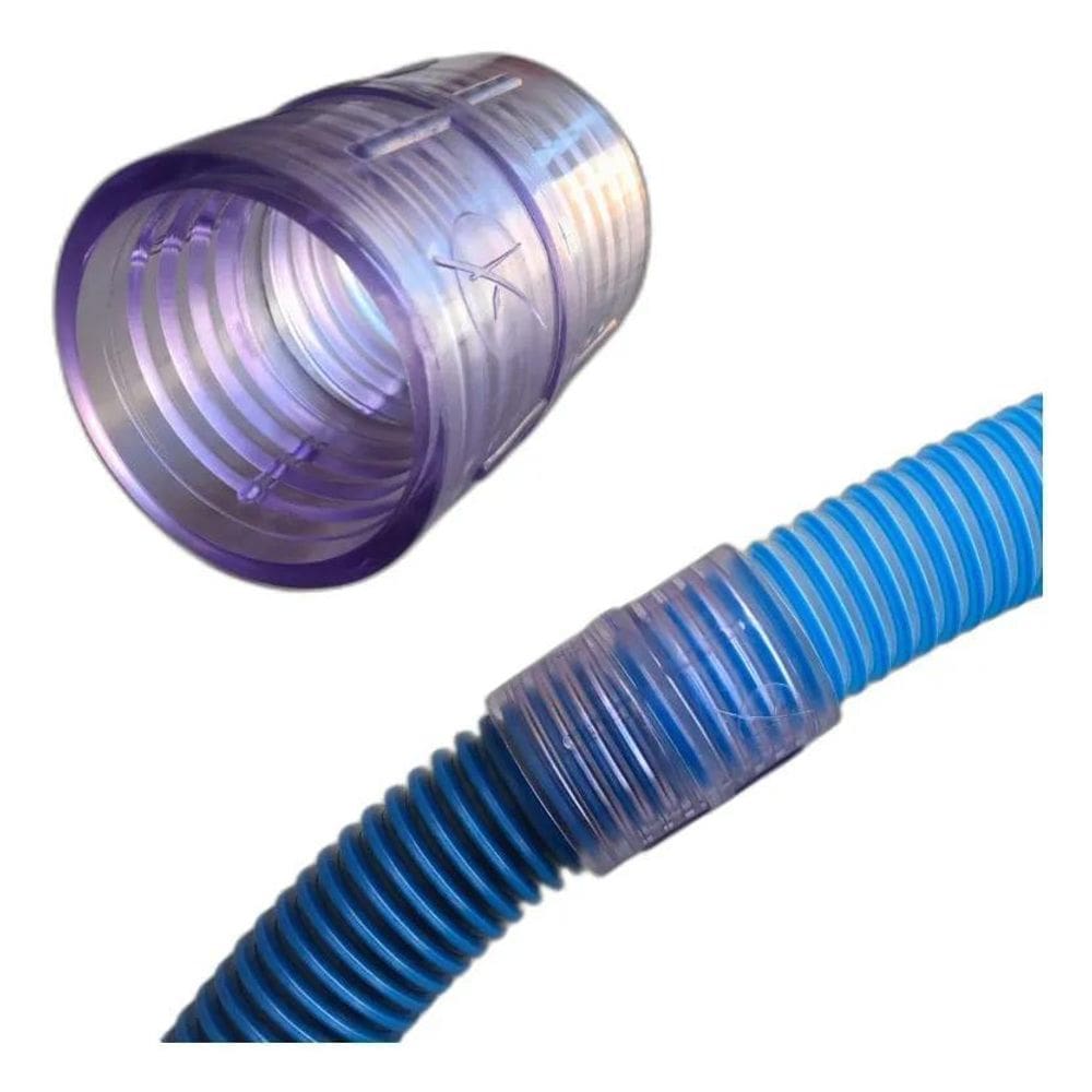 2X Emenda Para Mangueira 38Mm De Piscina Cor Transparente