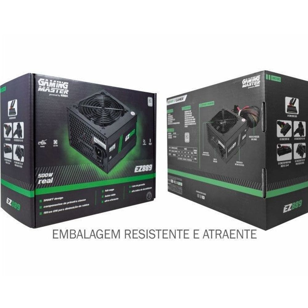 Fonte Atx 500W Real Kmex 80 Plus EZ889