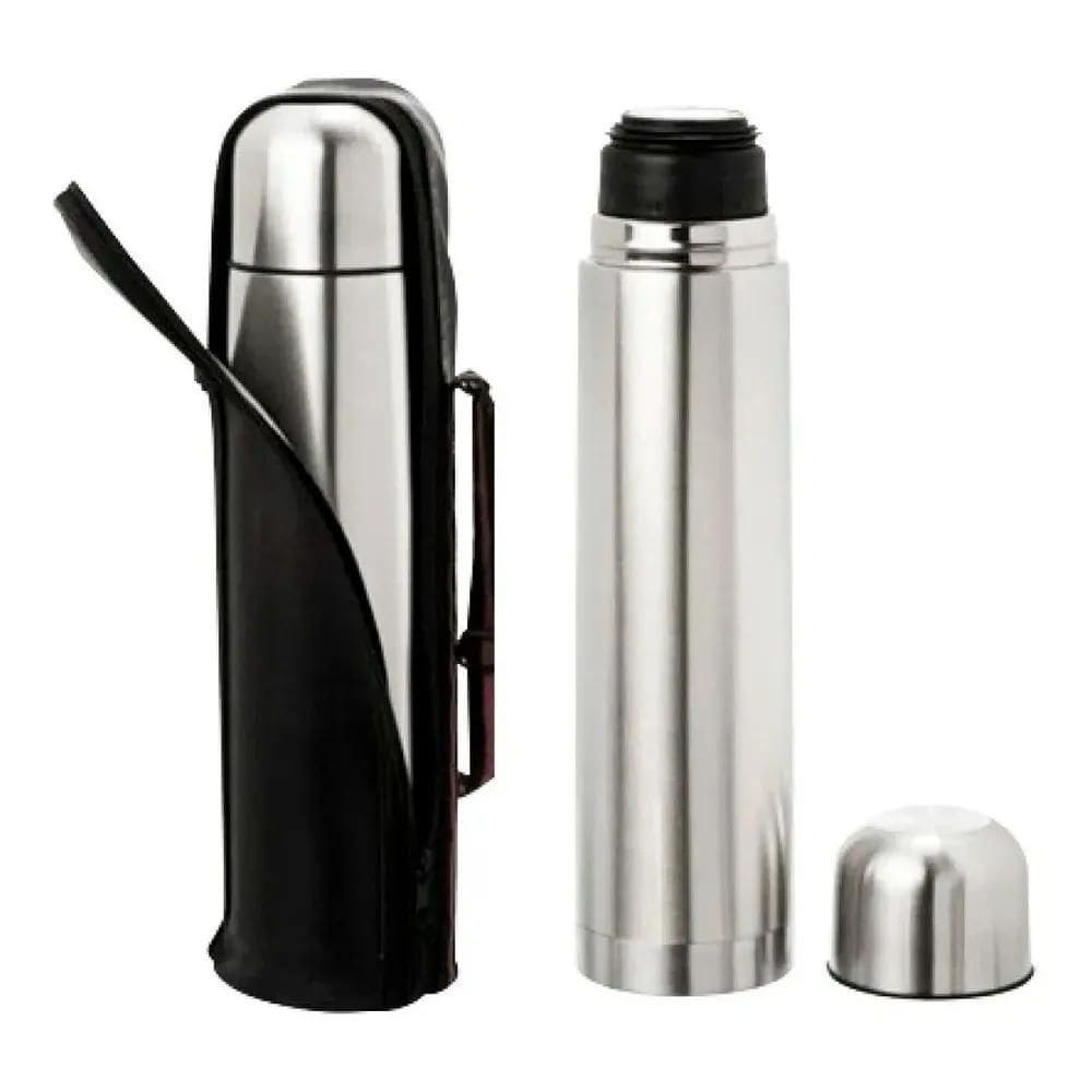 Garrafa Térmica Inox 1 Litro Café Água Chimarrão Com Capa