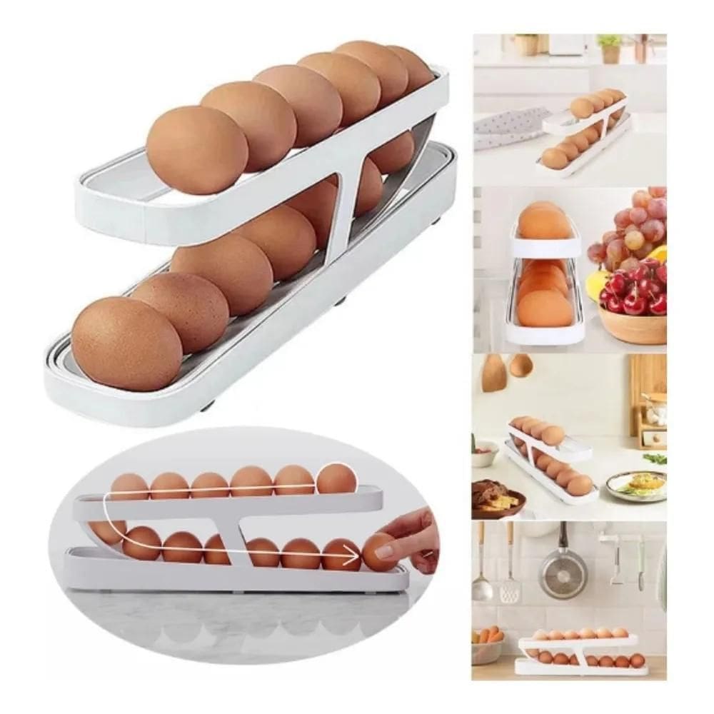 Kit 2 Dispensador Porta Ovos Organizador Suporte Geladeira