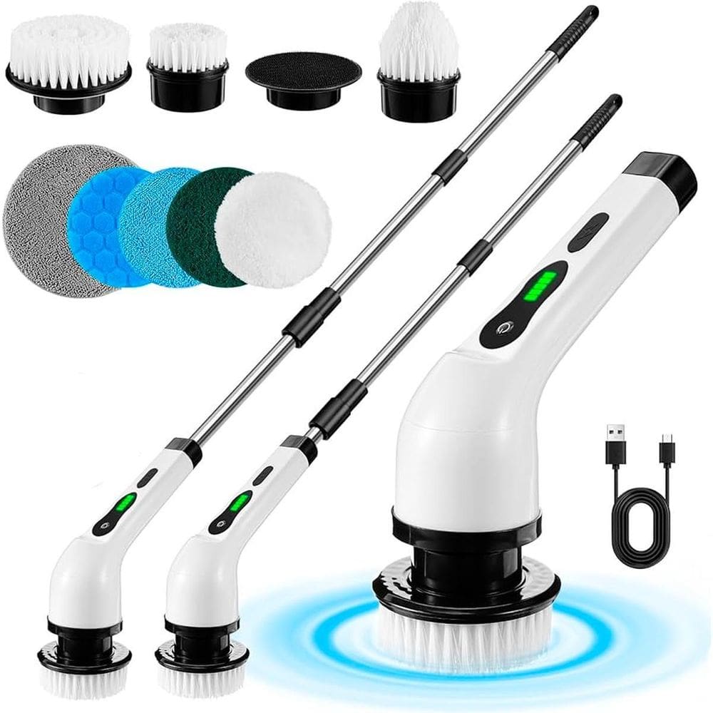 Esfregão Elétrico Giratório 360 Recarregável Limpeza Chão E