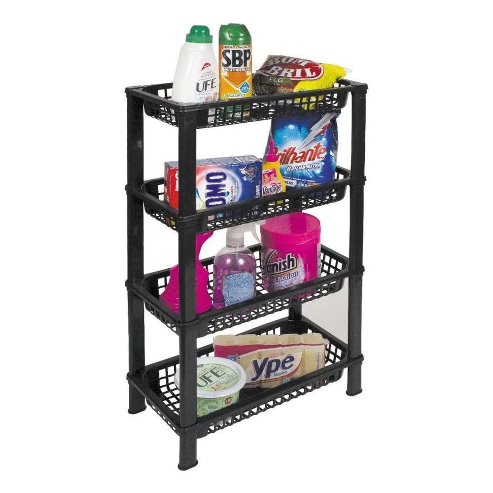 2X Fruteira Chão Cozinha Cesto Organizador Empilhavel 4 Anda