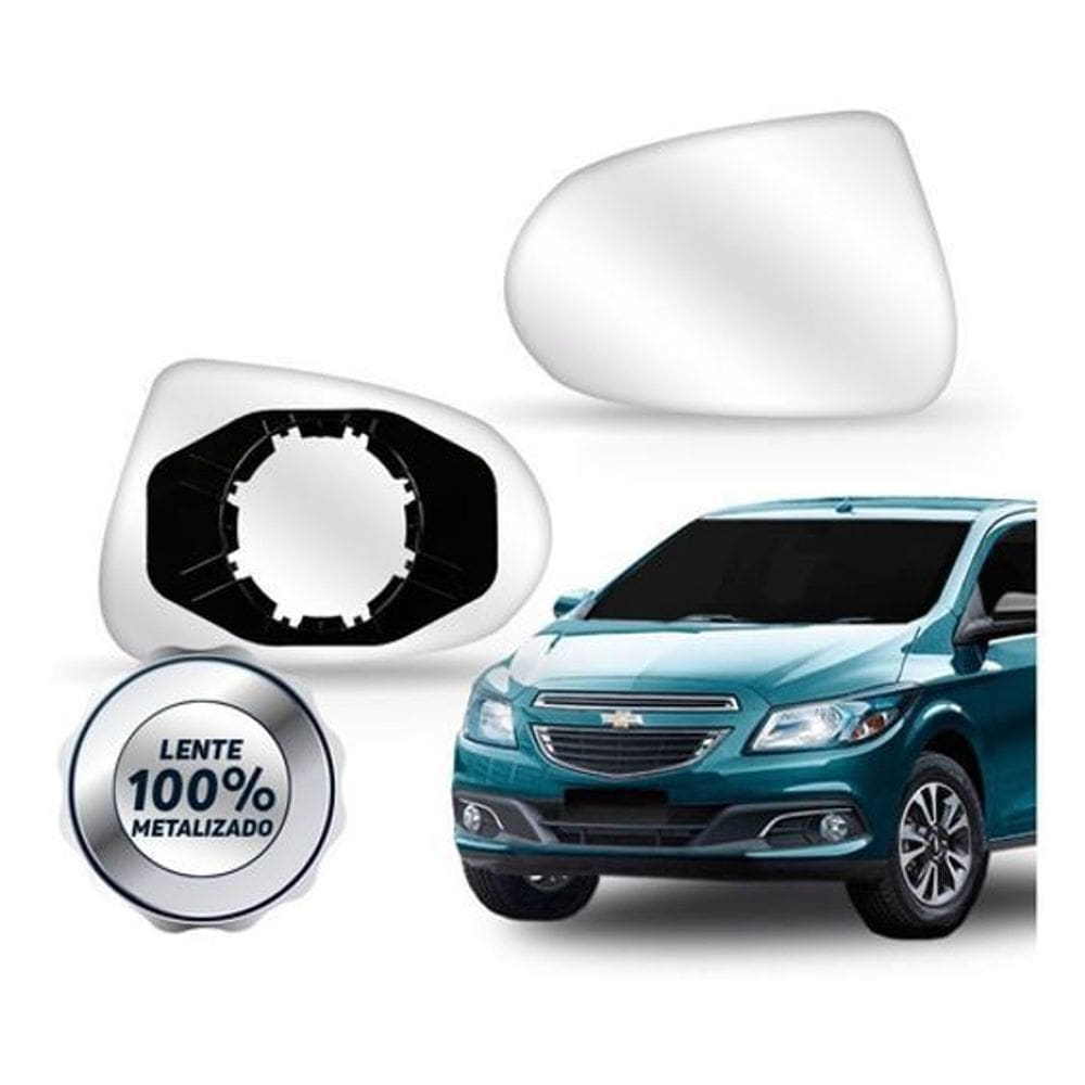 Lente Retrovisor Onix Prisma 2012 A 2017 Com Base