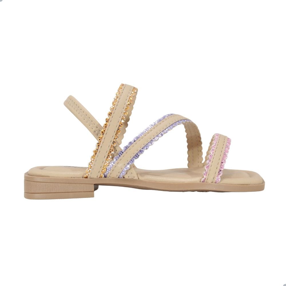 Sandália Infantil Rasteira Pink Cats Rosa/Lilás