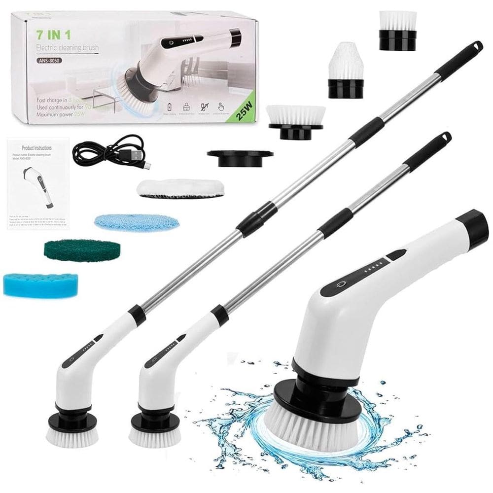 Esfregão Elétrico S/Fio 360 Giratório Recarregável Limpeza