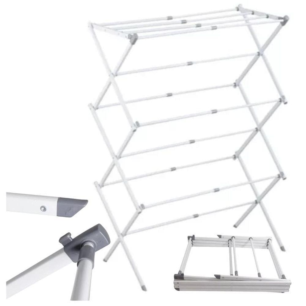 Varal Retrátil De Chão Branco - Secagem Eficiente E Compacta