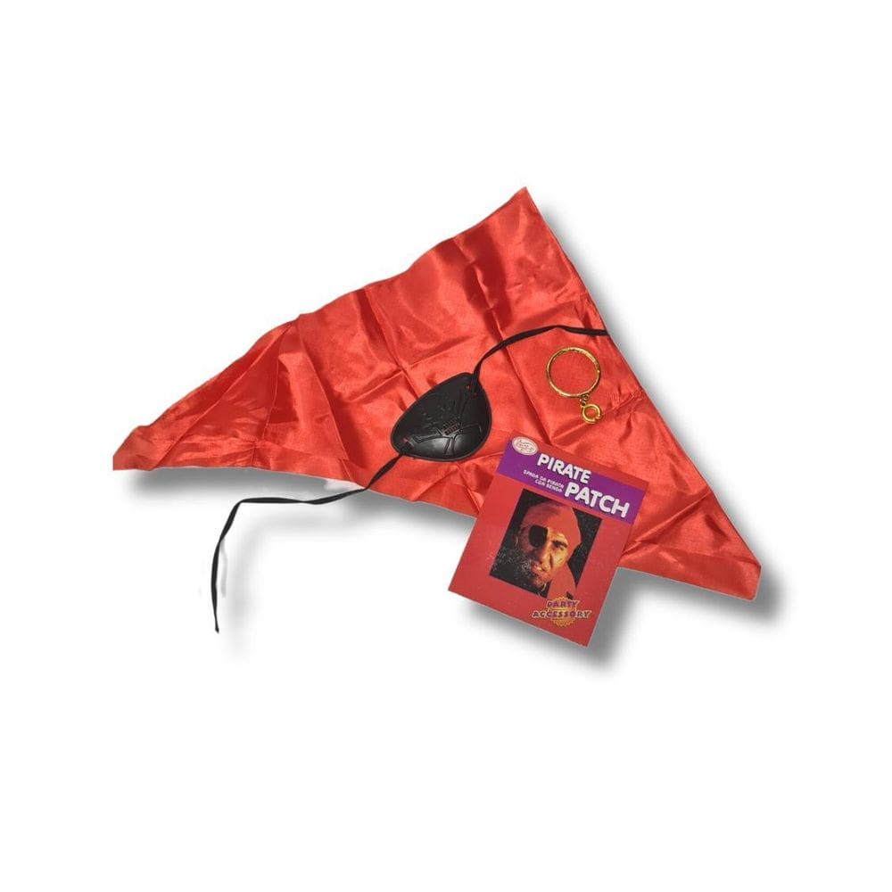 Kit Utensílios De Pirata Bandana Tapa Olho E Brinco