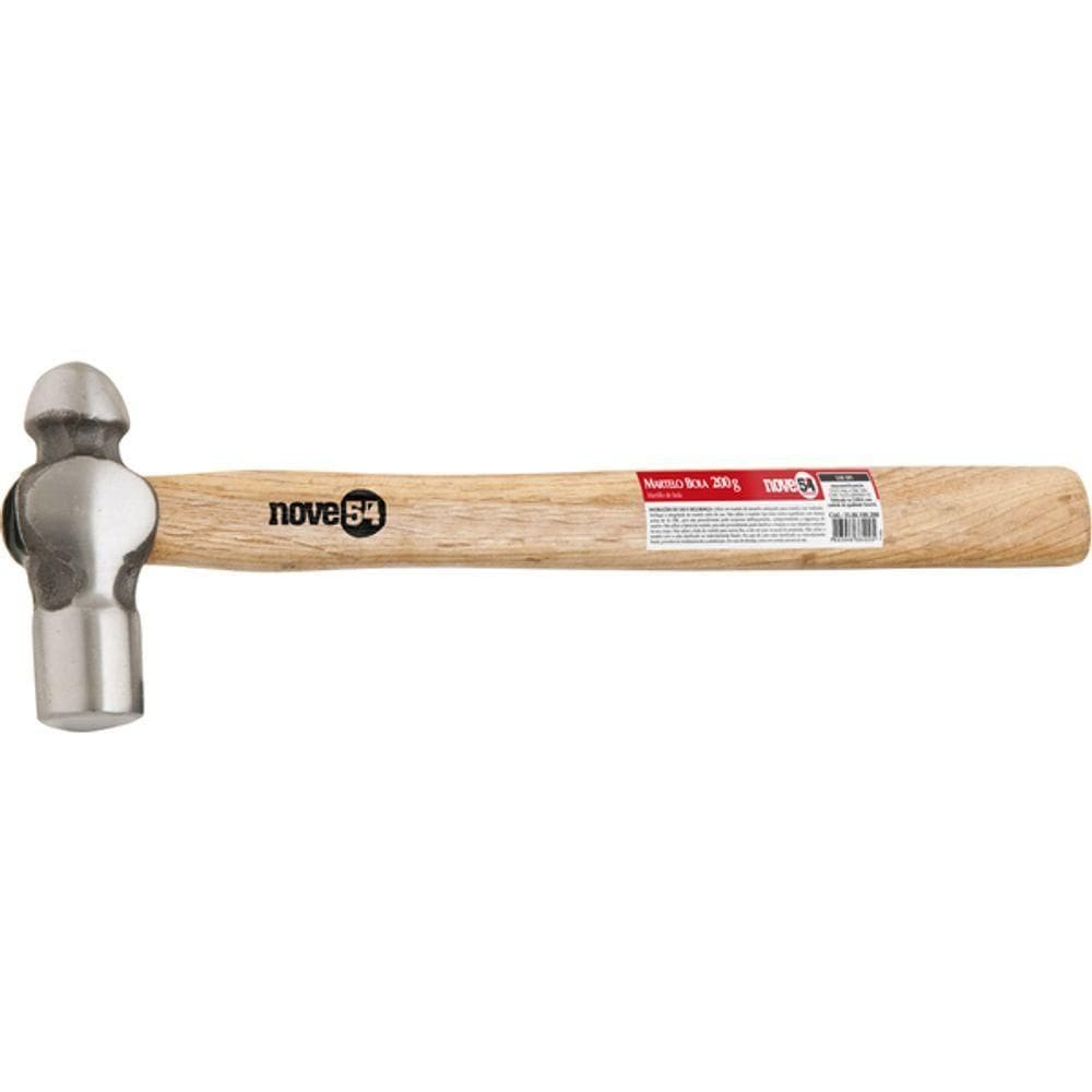 Martelo Bola 200g Aço Forjado Cabo Madeira - Nove54