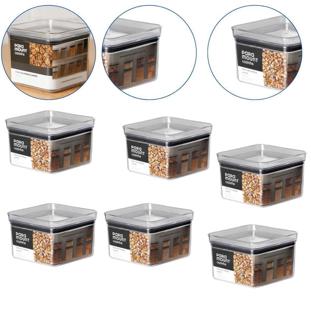 Kit 6 Pote Para Alimentos Tampa Hermética Organizador 830Ml