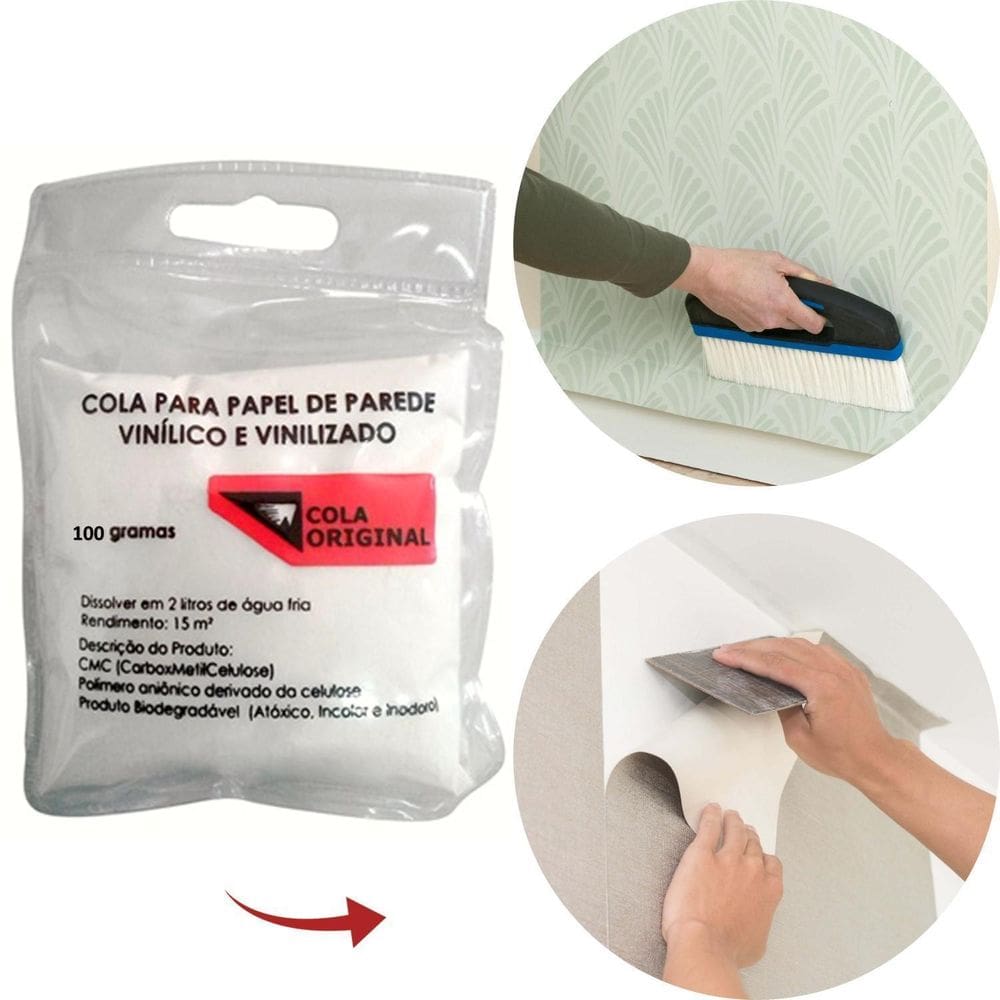 Cola Em Pó Papel De Parede 100G Premium Faz De 6 A 8 Rolos
