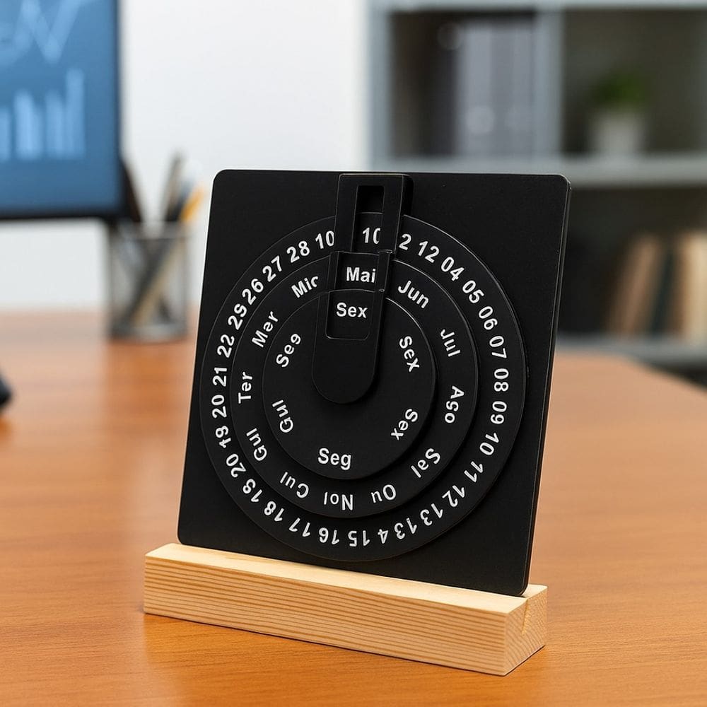 Calendário De Mesa Infinito Permanente Decorativo Home Ofice