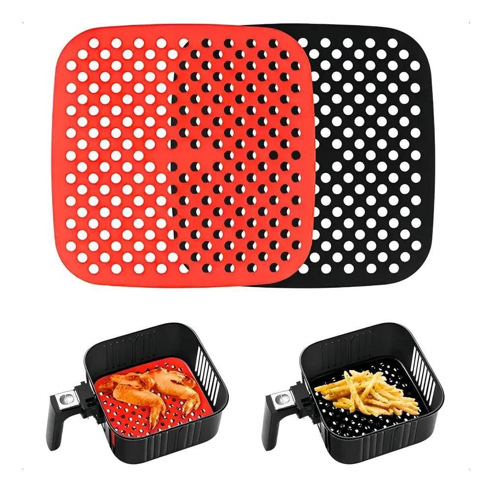 2X Mb Imports Tapete Pra Assar Silicone Air Fryer Forno 19Cm